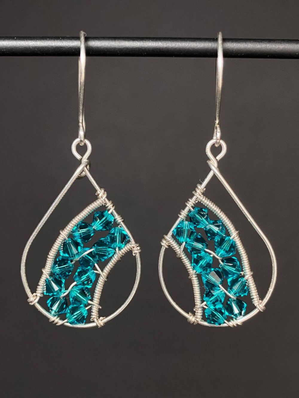 Sterling Silver & Swarovski Teardrop Earrings